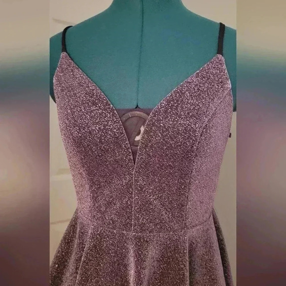 NWT Purple Sparkly Size Large (8-10) Skater Dress - Picture 2 of 5